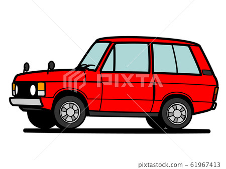 Retro british suv red car illustration Retro british suv red car illustration 61967413