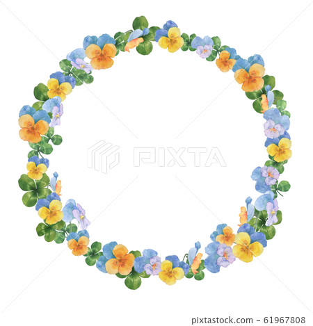 Pansy and clover frame 61967808