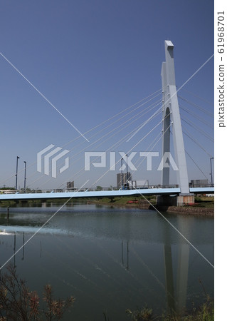 Shirakoba and Bridge in Koshigaya City, Saitama Prefecture 61968701