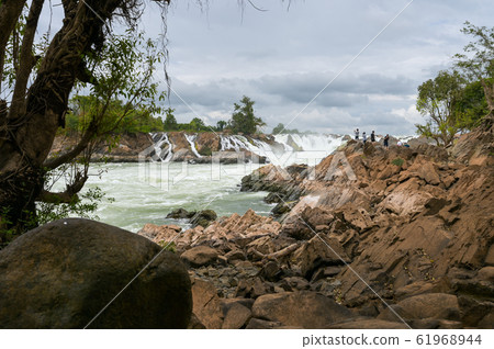 Khone Pha Pheng waterfall, is famous waterfall in Khone Pha Pheng waterfall, is famous waterfall in 61968944