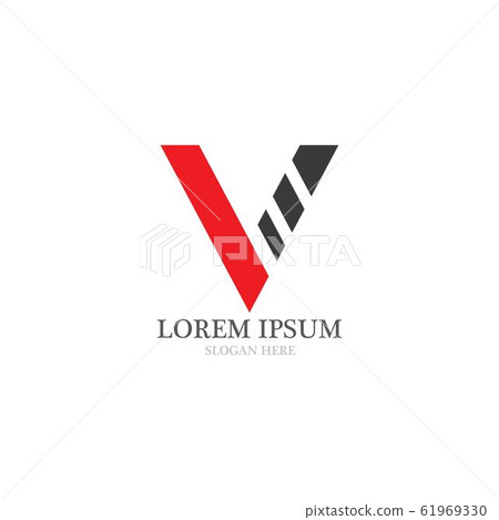 V  Logo Template vector icon illustration 61969330