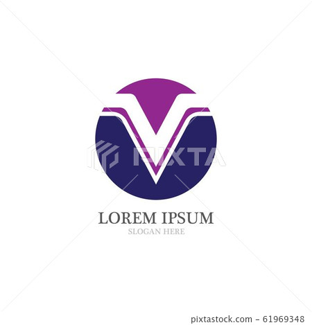 V  Logo Template vector icon illustration 61969348