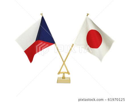 Two table flags on white background Two table flags on white background 61970125
