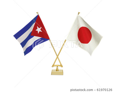 Two table flags on white background Two table flags on white background 61970126