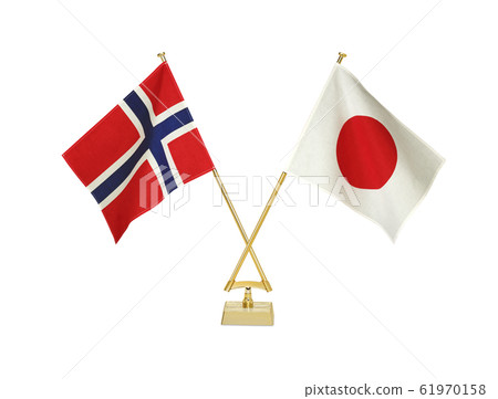 Two table flags on white background Two table flags on white background 61970158