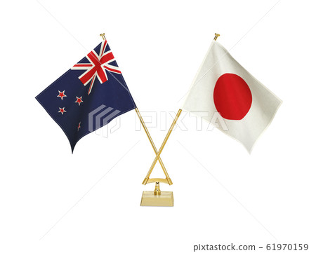 Two table flags on white background Two table flags on white background 61970159