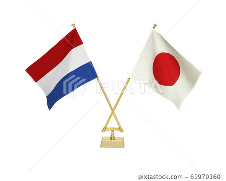 Two table flags on white background Two table flags on white background 61970160