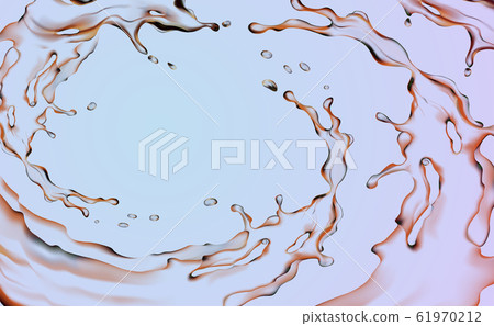 Illustration of a background with water splashes. The circulation of fluid. A 3D vector. 61970212