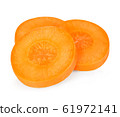 Carrot slices  isolated close-up on white 61972141