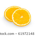 Orange slices isolated close-up on a white. 61972148