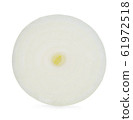 White onion slice close-up on white background. 61972518