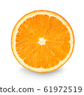 Orange slice isolated close-up on white. 61972519