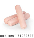 Sausages raw isolated close-up on white. 61972522