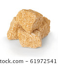 Brown sugar close-up isolated on white background. 61972541