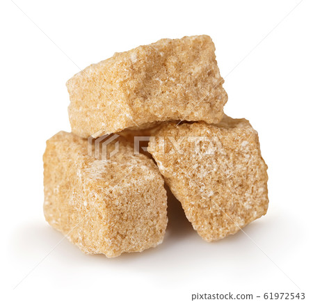 Brown sugar close-up isolated on white background. 61972543