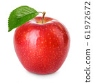 Red apple with green leaf isolated on a white 61972672