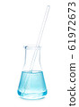 Test-tube with blue liquid isolated on white. 61972673