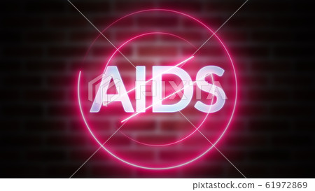3D rendering of text AIDS against the background of brick, computer generated wireframe symbol stop with glowing laser light 3D rendering of text AIDS against the background of brick, computer generated wireframe symbol stop with glowing laser light 61972869