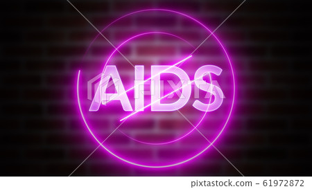 3D rendering of text AIDS against the background of brick, computer generated wireframe symbol stop with glowing laser light 3D rendering of text AIDS against the background of brick, computer generated wireframe symbol stop with glowing laser light 61972872