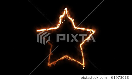 Computer generated fire star on black background. 3d rendering of abstract fire circle Computer generated fire star on black background. 3d rendering of abstract fire circle 61973018