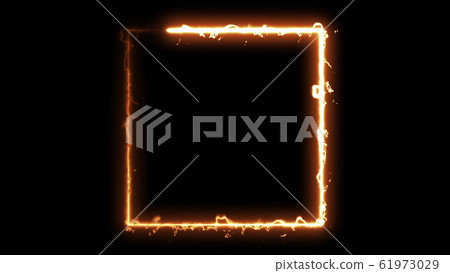 Computer generated fire square on black background. 3d rendering of abstract fire circle Computer generated fire square on black background. 3d rendering of abstract fire circle 61973029