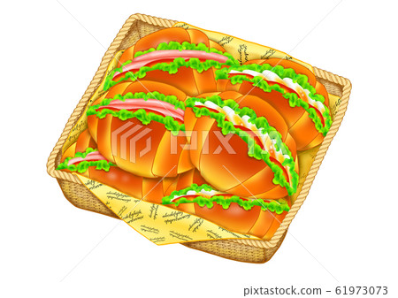 麵包三明治（西紅柿，火腿和雞蛋切片） 61973073