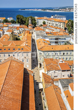 Old town Zadar from bell tower of Cathedral of St. Old town Zadar from bell tower of Cathedral of St. 61975343
