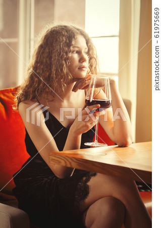 girl with wine girl with wine 61975669