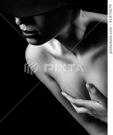 topless young woman topless young woman 61975674