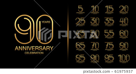 Set of premium anniversary logotype. 61975937