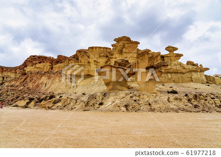 View of the Erosions of Bolnuevo, Las Gredas, Mazarron. Murcia, Spain 61977218