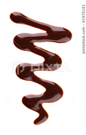 Chocolate syrup drizzle isolated on white 61978181