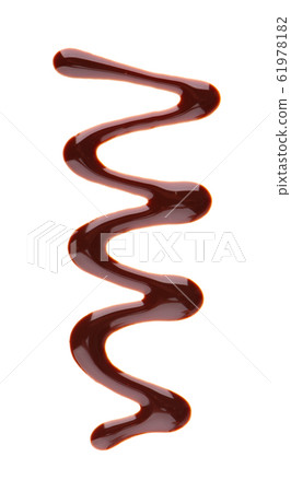 Chocolate syrup drizzle isolated on white 61978182