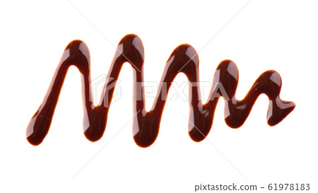 Chocolate syrup drizzle isolated on white 61978183