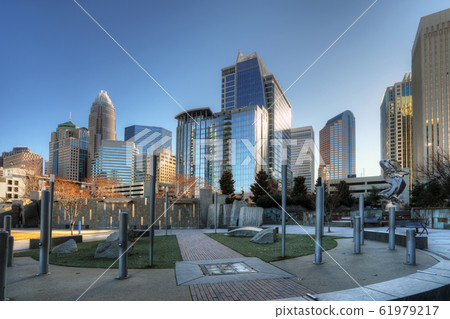 Charlotte, North Carolina skyline on lovely day 61979217
