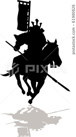 Illustration material Sengoku warlord silhouette shadow armor horse vector Illustration material Sengoku warlord silhouette shadow armor horse vector 61980826