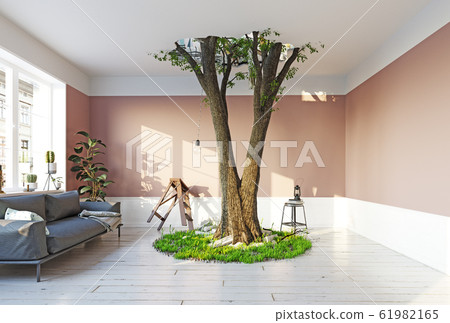 giant tree in the room 61982165
