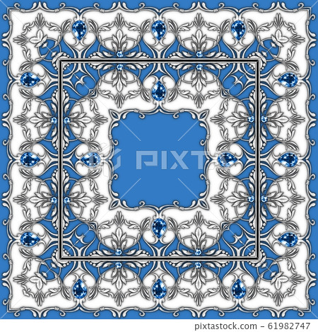 Square composition with silver scrolls Square composition with silver scrolls 61982747