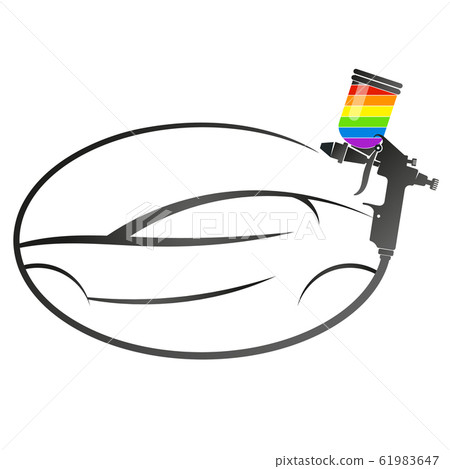 Spray gun painting auto symbol for business 61983647