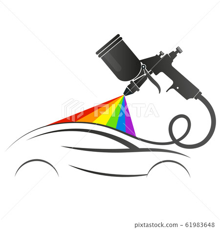 Spray gun painting auto service business 61983648
