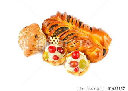 Appetizing baking isolated on a white background. Appetizing baking isolated on a white background. 61985157