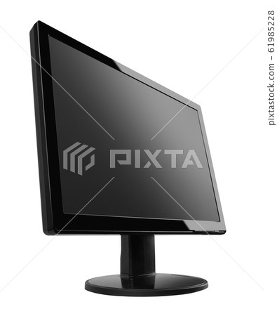 Flat led TV monitor isolated on white 61985228