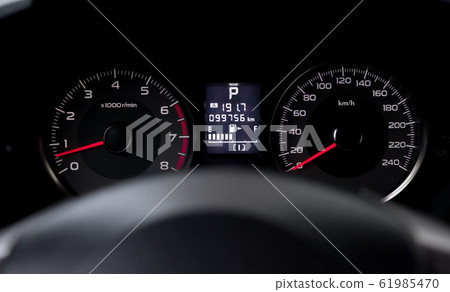 Luxury car dashboard black 61985470