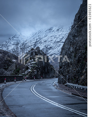 Winter roads in Glencoe Scotland 61985821