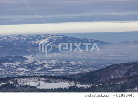 Beskid Zywiecki. Winter in Poland. Beskid Zywiecki. Winter in Poland. 61986443