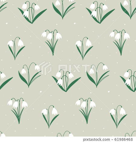 Spring easter pattern with white flowers bells. Floral bouquet vector pattern with small flowers and leaves. Hand Drawn textures. Trendy Graphic Design for banner, poster, card, cover, invitation. Spring easter pattern with white flowers bells. Floral bouquet vector pattern with small flowers and leaves. Hand Drawn textures. Trendy Graphic Design for banner, poster, card, cover, invitation. 61986468
