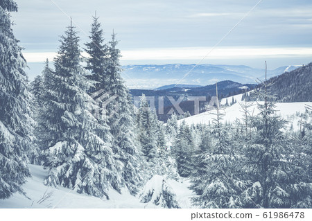 Beskid Zywiecki. Winter in Poland. Beskid Zywiecki. Winter in Poland. 61986478