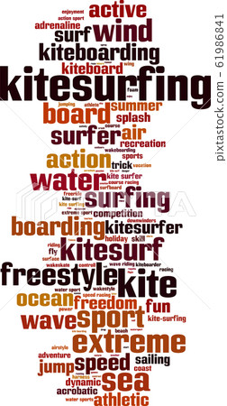 Kitesurfing word cloud 61986841