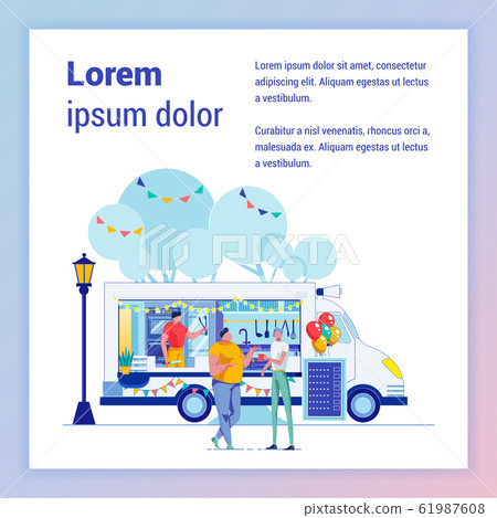 Fastfood Selling Outdoor Vector Banner Template 61987608