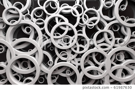 Abstract design of loops and rings.3d illustration Abstract design of loops and rings.3d illustration 61987630